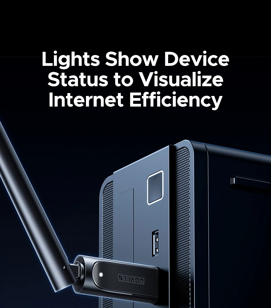 UGREEN WiFi Adapter Bluetooth Adater AX900 5G&2.4G Dual Band WiFi6 Dongle Adapter for Desktop PC Laptop Accessories 6dBi Antenna