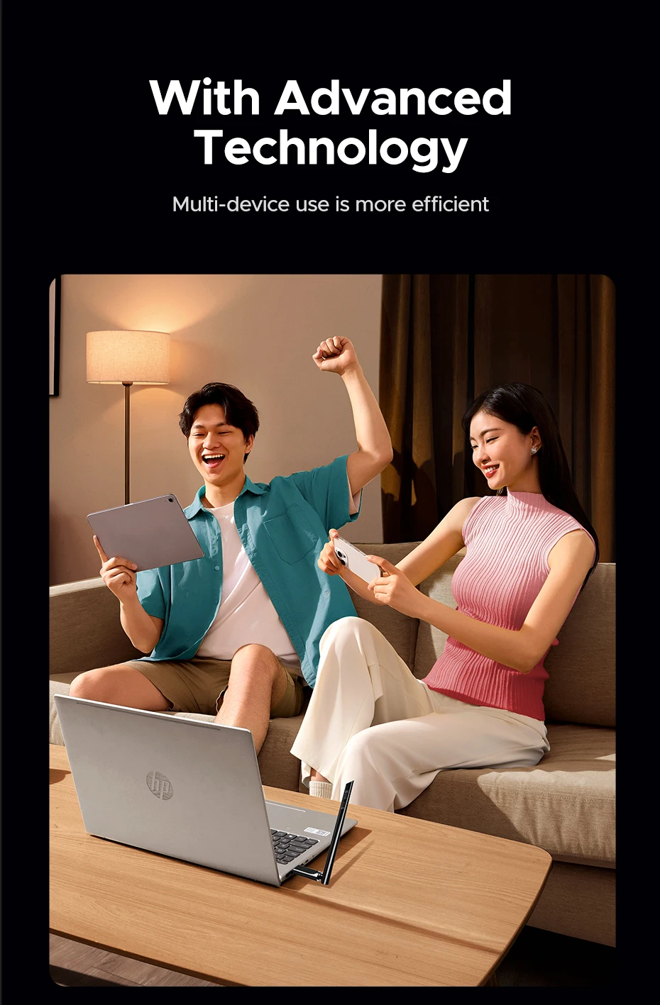 UGREEN WiFi Adapter Bluetooth Adater AX900 5G&2.4G Dual Band WiFi6 Dongle Adapter for Desktop PC Laptop Accessories 6dBi Antenna