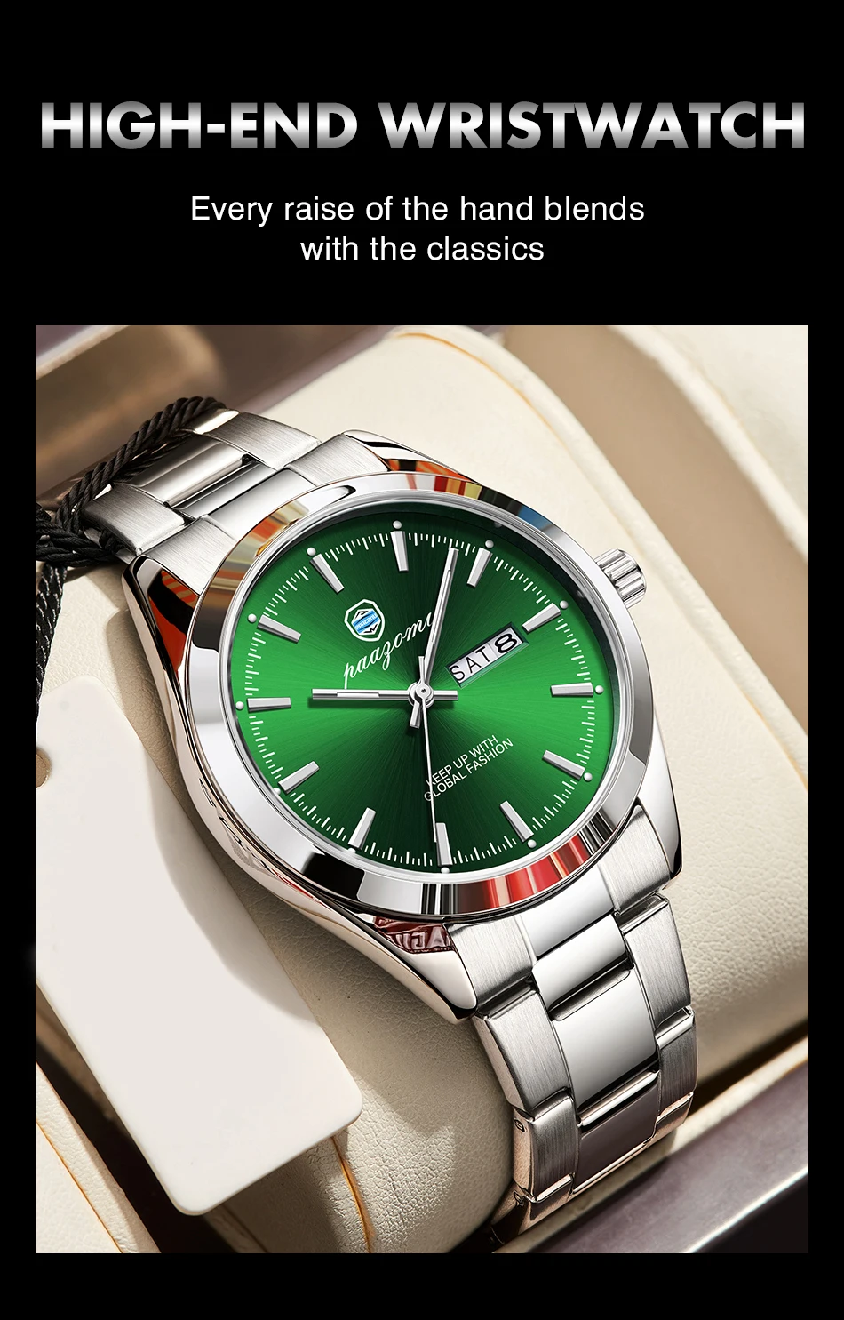 New Luxury Military Man Watch Round Waterproof Luminous Date Week Men Watch Stainless Steel Quartz Men's Watches Reloj+box 2025